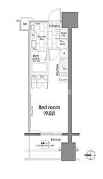 パークハビオ平河町 ワンルームの間取図画像