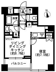 レジディア四谷三丁目 1Kの間取図画像