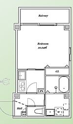 YOKBUILD 1Kの間取図画像