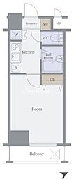 MAINSTAGE市ヶ谷曙橋 1Kの間取図画像