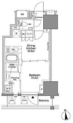 ザ・パークハビオSOHO新宿御苑 1DKの間取図画像