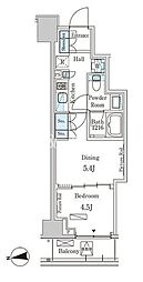 PARKAXIS三番町 1DKの間取図画像