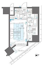 ZOOM新宿御苑前 1Kの間取図画像