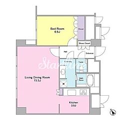 ランテンヌ四谷 1LDKの間取図画像