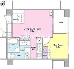 ランテンヌ四谷 1LDKの間取図画像
