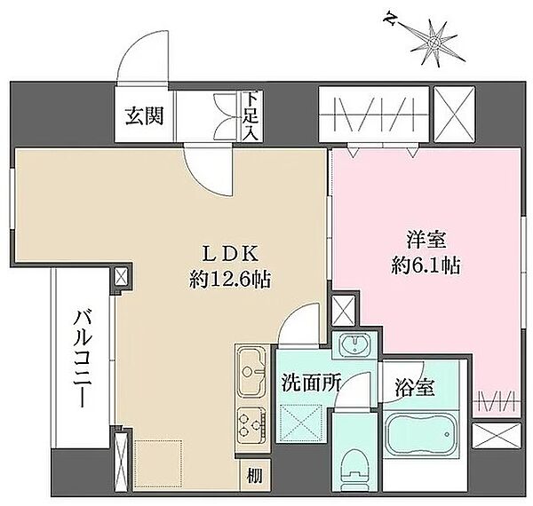 ＷＨＡＲＦ文京茗荷谷 101｜東京都文京区大塚４丁目(賃貸マンション1LDK・1階・49.20㎡)の写真 その2