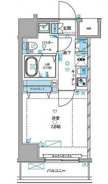 ジェノヴィア浅草IIIグリーンヴェール 708｜東京都台東区千束３丁目(賃貸マンション1K・7階・25.73㎡)の写真 その2