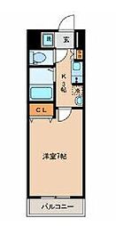 東京メトロ東西線 葛西駅 徒歩20分の賃貸マンション 6階1Kの間取り