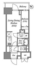 東京メトロ東西線 南行徳駅 徒歩3分の賃貸マンション 3階1LDKの間取り