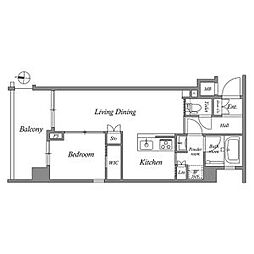 都営新宿線 菊川駅 徒歩3分の賃貸マンション 3階1LDKの間取り