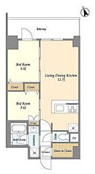 東京メトロ東西線 南砂町駅 徒歩13分の賃貸マンション 4階2LDKの間取り