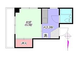 JR総武線 亀戸駅 徒歩5分の賃貸マンション 2階1Kの間取り