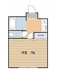 東京メトロ半蔵門線 清澄白河駅 徒歩4分の賃貸マンション 1階1Kの間取り