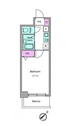 東京メトロ東西線 南行徳駅 徒歩11分の賃貸マンション 3階1Kの間取り
