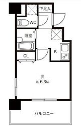 都営新宿線 浜町駅 徒歩5分の賃貸マンション 5階1Kの間取り