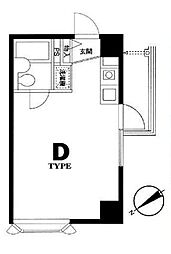 東京メトロ東西線 西葛西駅 徒歩14分の賃貸マンション 5階ワンルームの間取り