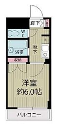 東京メトロ東西線 浦安駅 徒歩3分の賃貸マンション 4階ワンルームの間取り