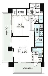 都営新宿線 菊川駅 徒歩10分の賃貸マンション 6階1LDKの間取り