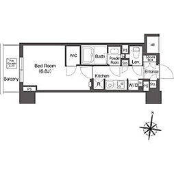 都営新宿線 森下駅 徒歩7分の賃貸マンション 4階1Kの間取り