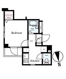 東京メトロ東西線 木場駅 徒歩8分の賃貸マンション 2階1Kの間取り