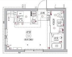 ベルシードステアー東陽町 1階ワンルームの間取り