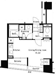 東京メトロ半蔵門線 水天宮前駅 徒歩2分の賃貸マンション 9階ワンルームの間取り