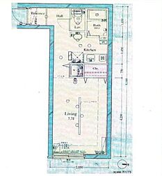 都営新宿線 菊川駅 徒歩5分の賃貸マンション 4階ワンルームの間取り