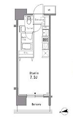 JR総武線 亀戸駅 徒歩10分の賃貸マンション 4階ワンルームの間取り