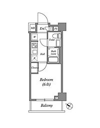 東京メトロ東西線 南行徳駅 徒歩6分の賃貸マンション 4階1Kの間取り