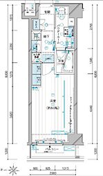 メインステージ錦糸町6エグザ ワンルームの間取図画像