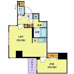 ジェノヴィア錦糸町スカイガーデン 1LDKの間取図画像