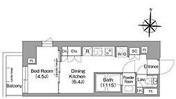 ウエリスアーバン住吉EAST 1DKの間取図画像