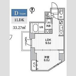 S-RESIDENCE亀戸balm 1LDKの間取図画像