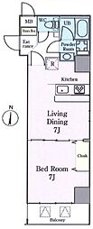 フレールコート錦糸公園 1LDKの間取図画像