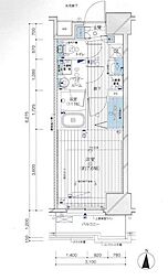 メインステージ亀戸6 1Kの間取図画像