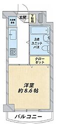 カーサ錦糸町 1Kの間取図画像