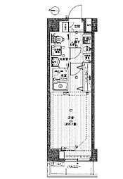 プレール・ドゥーク東陽町2 1Kの間取図画像
