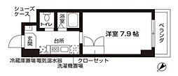 ローズウッド・ハイツ門前仲町 1Kの間取図画像