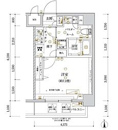 ARCOBALENOKAMEIDO 1Kの間取図画像