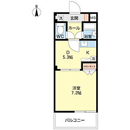 アネスティ一健B 1DKの間取図画像