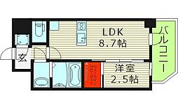 セレニテ新大阪グランデ　ミリュー 11階1LDKの間取り