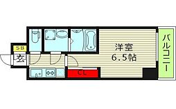 S-RESIDENCE小阪azure 14階1Kの間取り