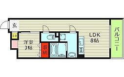 S-MOVE大阪鶴見 4階1LDKの間取り