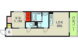 S-MOVE大阪鶴見 4階1LDKの間取り