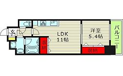 大阪市天王寺区生玉町マンション 2LDKの間取図画像