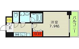 大阪市天王寺区生玉町マンション 1Kの間取図画像