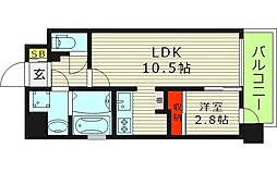 グランフェリーチェ・ナイン 7階1LDKの間取り