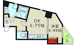サンライズ都島 5階1LDKの間取り