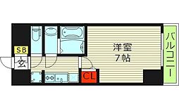ソルテラスOSAKA緑橋クレアスト 5階1Kの間取り