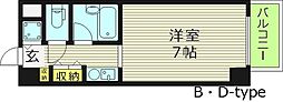 片町コート 3階1Kの間取り